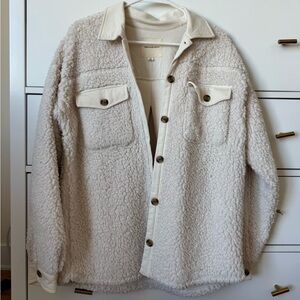 Thread & Supply Cream Sherpa Shacket Jacket